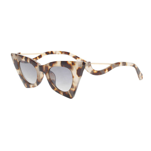 Animal Lover Leopard Retro Cat Eye Gold Bar Eyewear