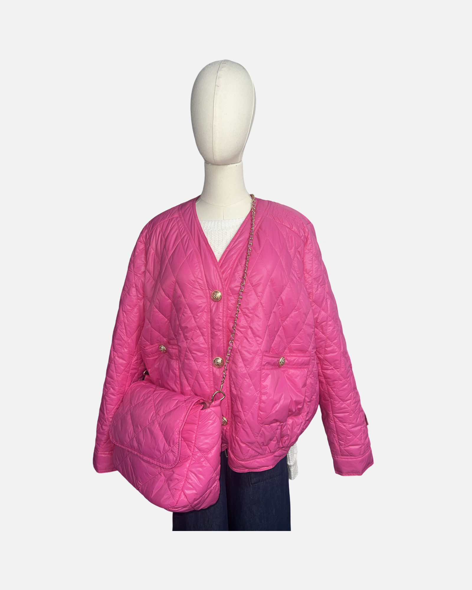 Asia Pretti  Lightweight Puffer Jacket & Bag