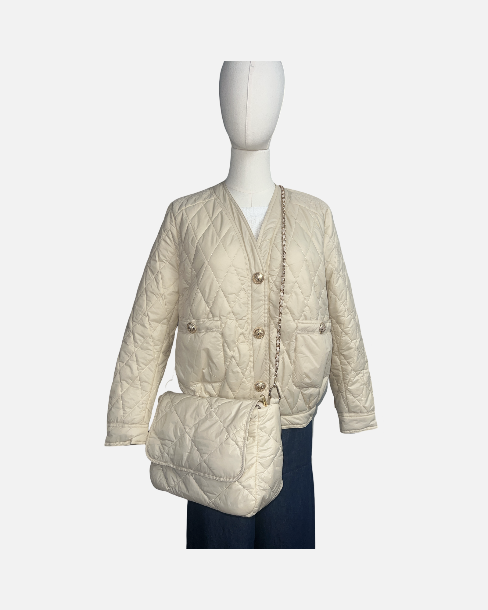 Asia Pretti  Lightweight Puffer Jacket & Bag