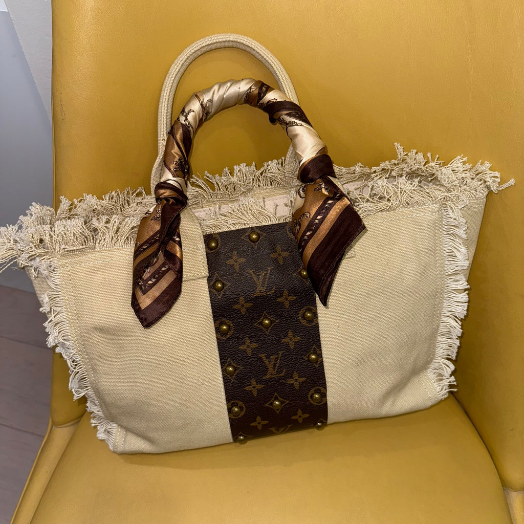 Upcycled LV Tote w/scarf