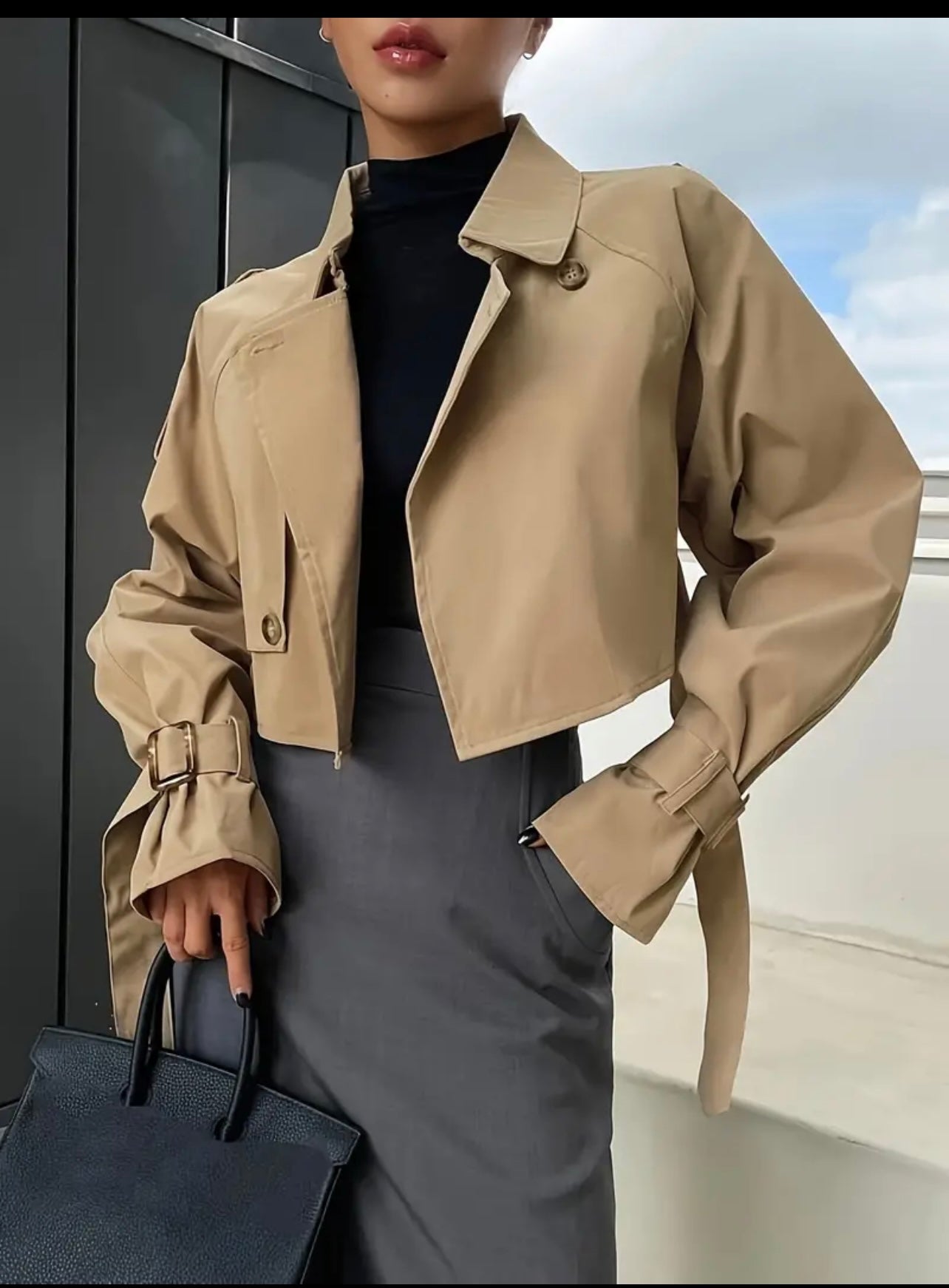 Chrissy Crop Trench Coat