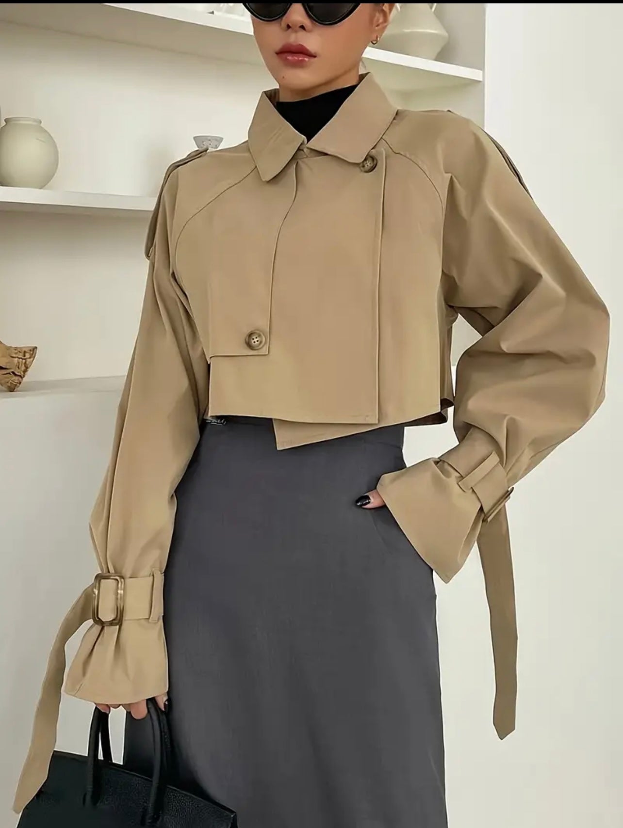 Chrissy Crop Trench Coat