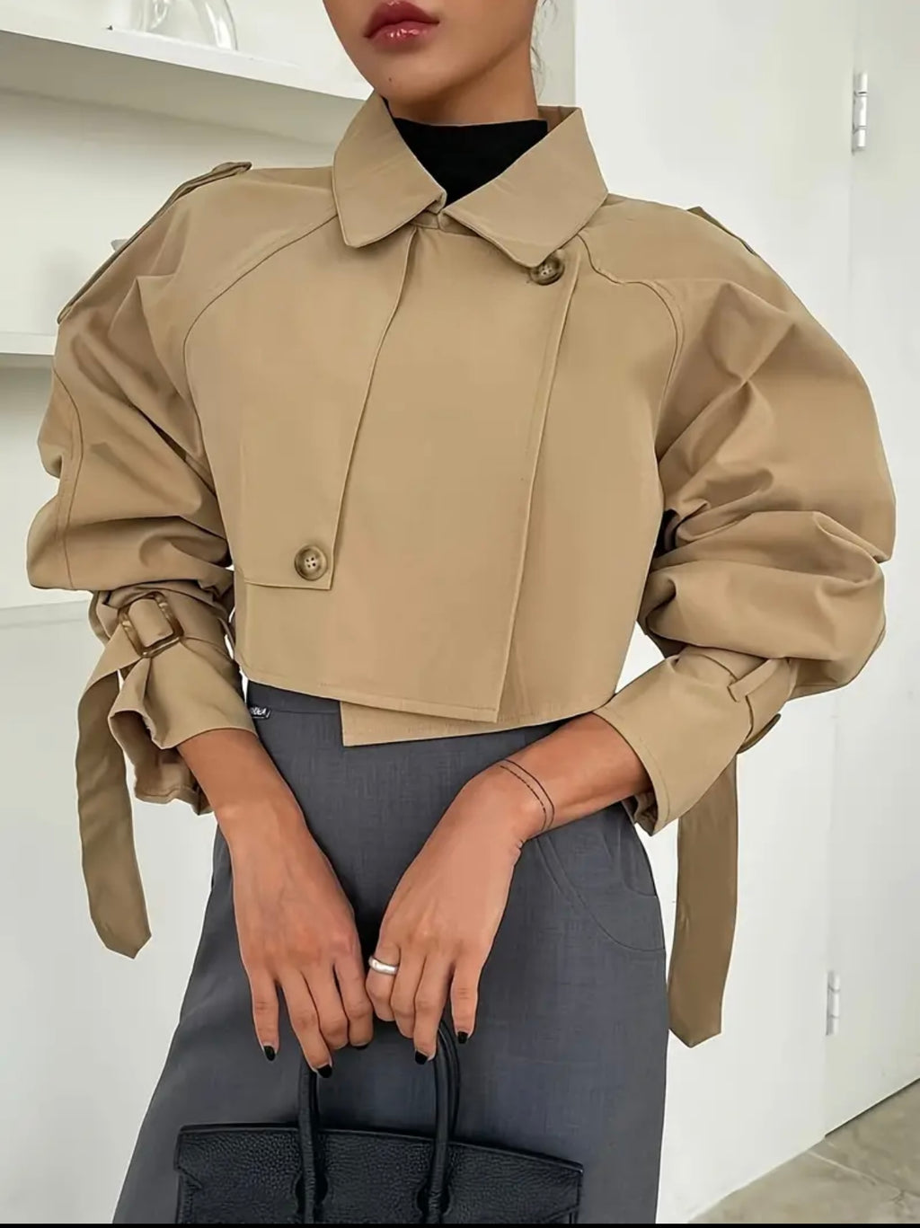 Chrissy Crop Trench Coat