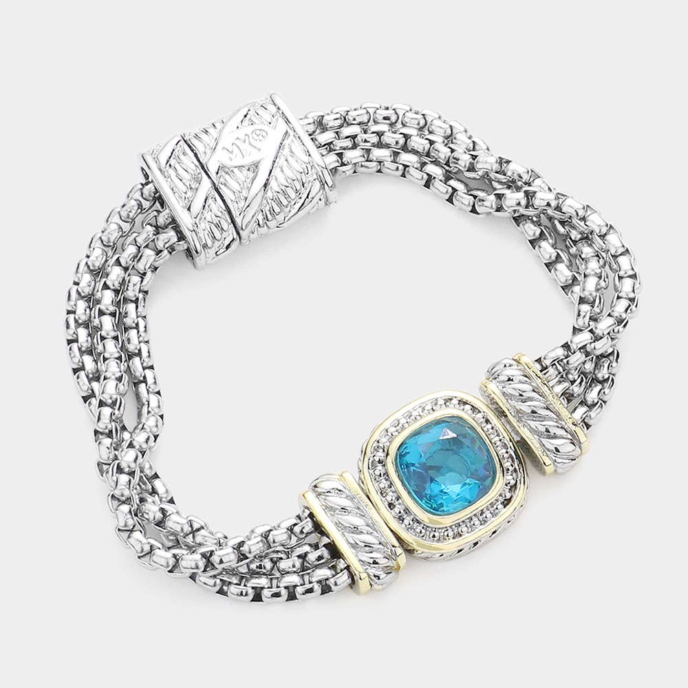 Tahnee Square CZ Stone Magnetic Bracelet